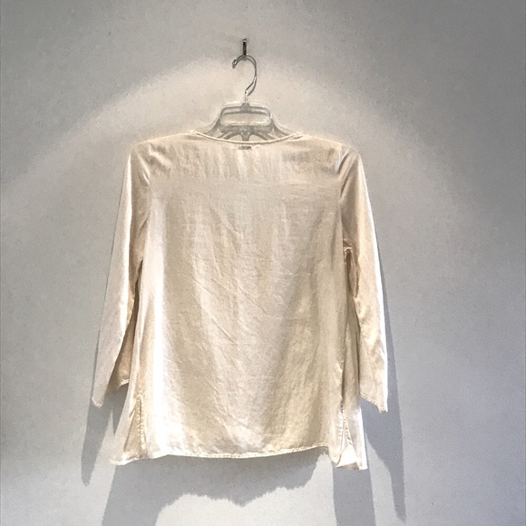 White Silk Top Peasant Blouse by Max Studio - Picture 3 of 8